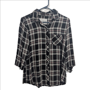 Lola River Plaid Half Sleeve Button-Up Shirt